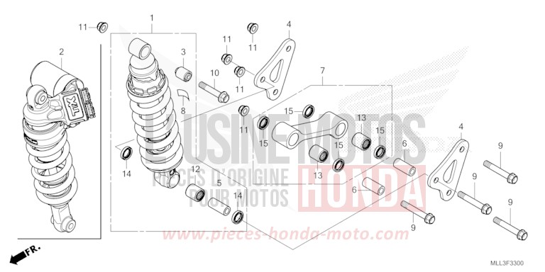 REAR CUSHION for CB1000F "Big One" MAT BALLISTIC BLACK METALLIC (NHA86) from 2025